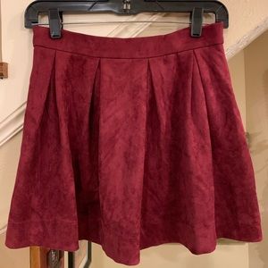 Burgundy Suede skater skirt